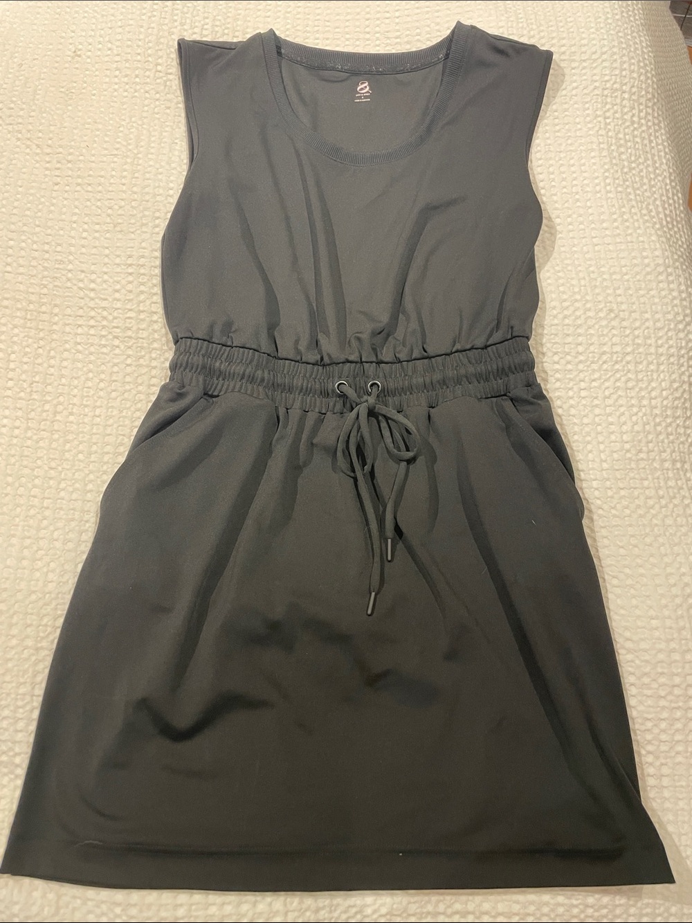Casual Black Drawstring Mini Dress - Lou and Grey